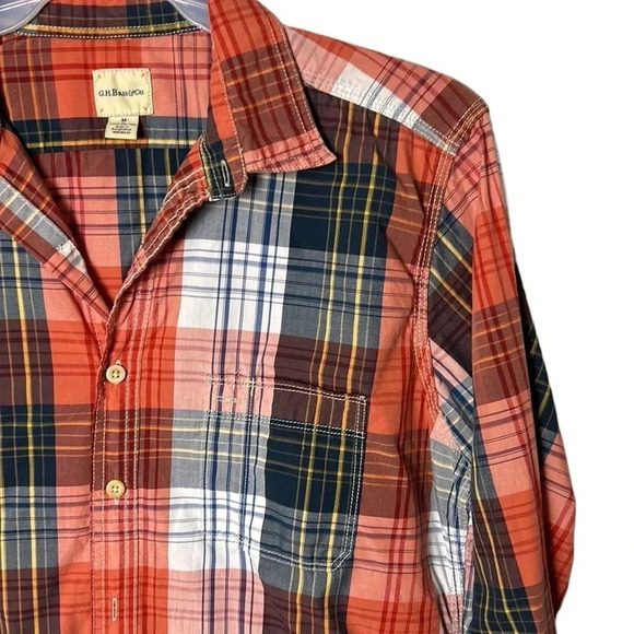 GH BASS  & CO , plaid shirt,men Med outdoor,fishing,Yellowstone,western like new - Picture 4 of 11
